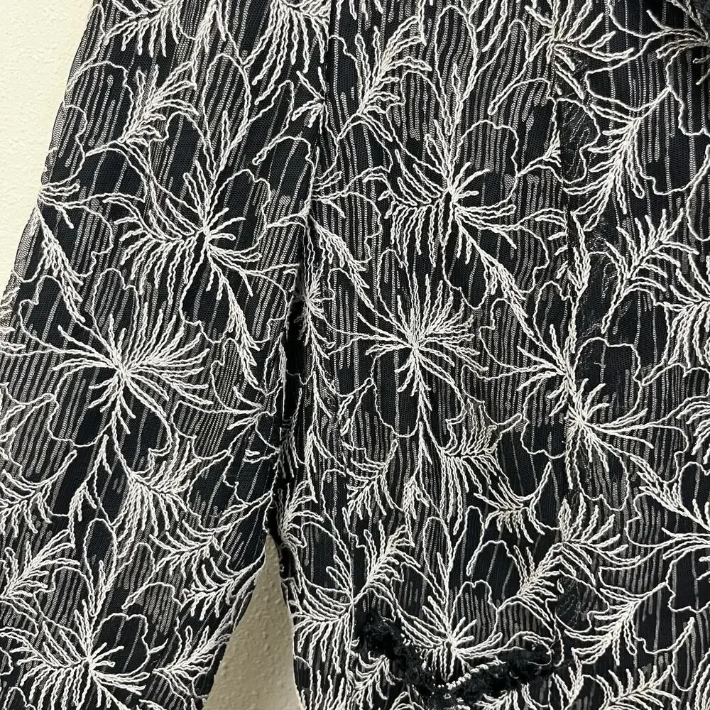 Jones New York Collection Embroidered Mesh Jacket Blazer Women’s 14 Silk